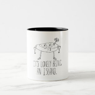 Cartoon Island Two-Tone Coffee Mug