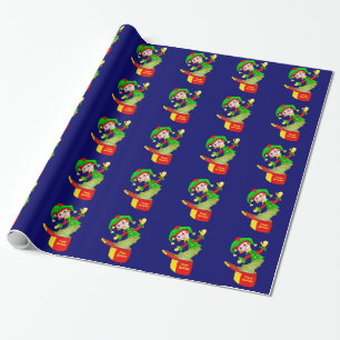 Cartoon Jack in the box cushion Wrapping Paper