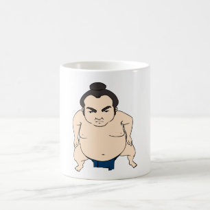 Cartoon Japanese Sumo Wrestler Coffee Mug