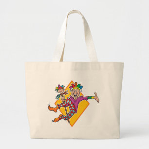Cartoon Jester Large Tote Bag