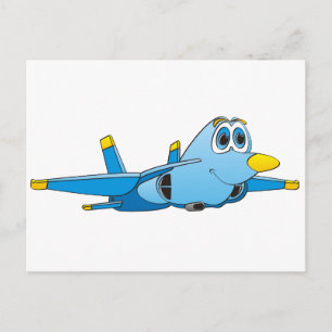 Cartoon Jet Postcard
