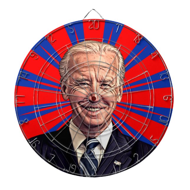 Cartoon Joe Biden Face Dartboard (Front)