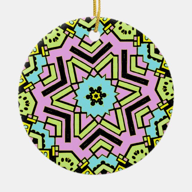 Cartoon Kaleidoscope 01 Ceramic Ornament (Front)