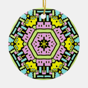 Cartoon Kaleidoscope 01 Ceramic Ornament
