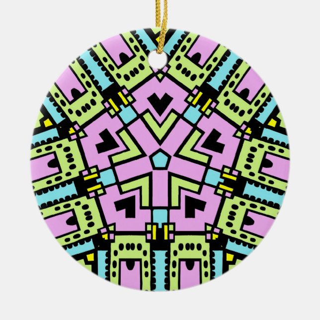 Cartoon Kaleidoscope 02 Ceramic Ornament (Front)