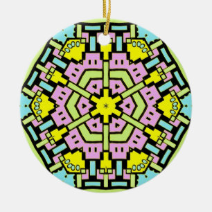 Cartoon Kaleidoscope 05 Ceramic Ornament