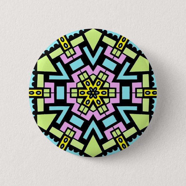 Cartoon Kaleidoscope 2 Inch Round Button (Front)