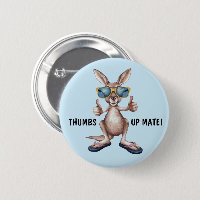Cartoon Kangaroo 2 Inch Round Button (Front & Back)