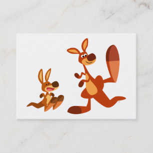Cartoon Kangaroo Dad and Son ACEO/Business card