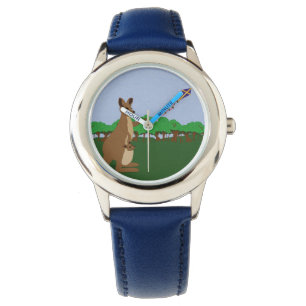 Cartoon Kangaroos Flying a Kite Watch