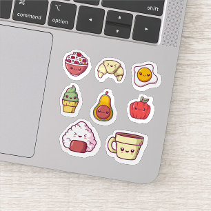 Cartoon kawaii food sticker set