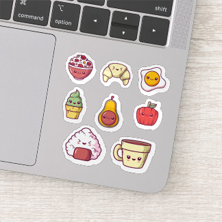 Cartoon kawaii food sticker set