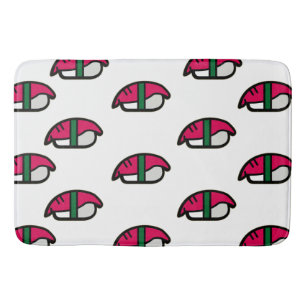 Cartoon Kawaii Sushi, Fish Rice & Seaweed Bath Mat