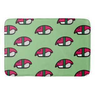 Cartoon Kawaii Sushi, Fish Rice & Seaweed Bath Mat