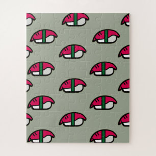 Cartoon Kawaii Sushi, Fish Rice & Seaweed Jigsaw Puzzle