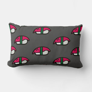 Cartoon Kawaii Sushi, Fish Rice & Seaweed Lumbar Pillow