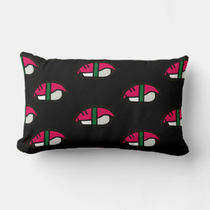 Cartoon Kawaii Sushi, Fish Rice & Seaweed Lumbar Pillow