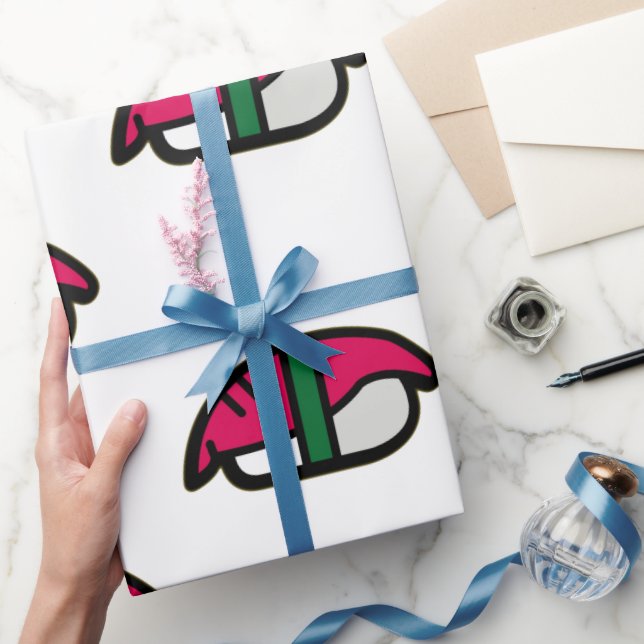 Cartoon Kawaii Sushi, Fish Rice & Seaweed Wrapping Paper (Gifting)