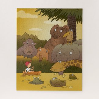 Cartoon Kid Jungle Animals