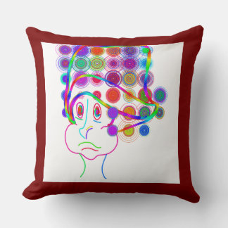 Cartoon Kid with Goofy Hat Throw Pillow