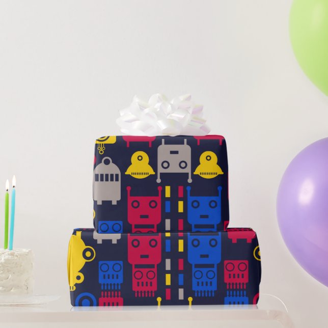 Cartoon Kids Robot Wrapping Paper (Party Gifts)