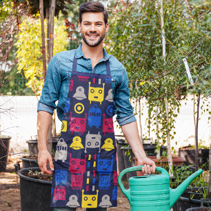 Cartoon Kids Robots Apron