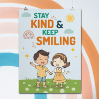 Cartoon Kindness Smile Inspirational Quote Nursery