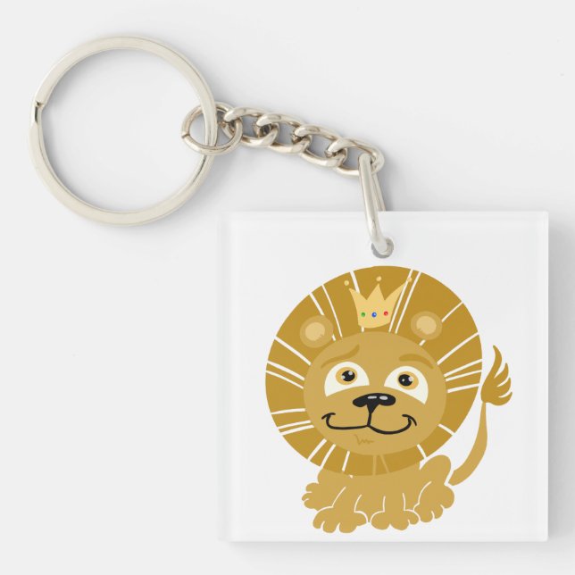 Cartoon King of the Jungle Keychain (Front)