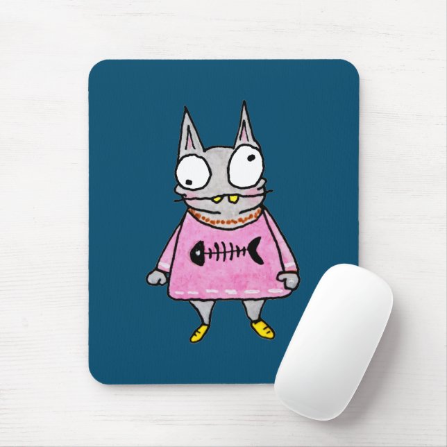 Cartoon Kitten Mouse Pad (With Mouse)