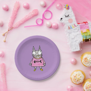 Cartoon Kitten Paper Plate