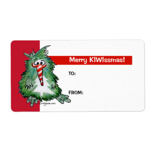 Cartoon Kiwi Bird 2 Christmas Gift Tag Labels