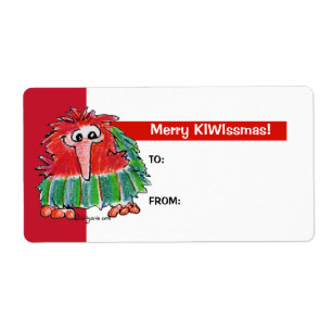 Cartoon Kiwi Bird 3 Cute Christmas Gift Tag Labels