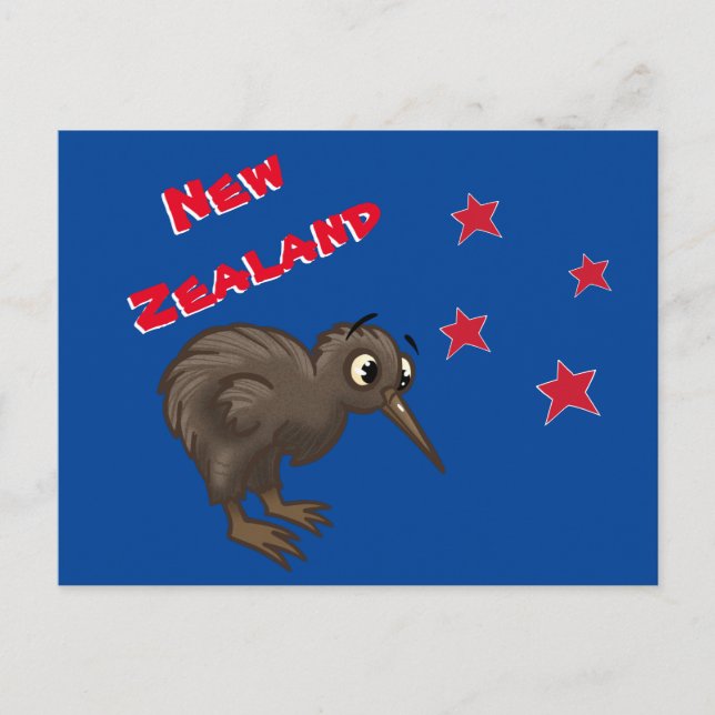 Cartoon Kiwi Bird Postcard (Front)