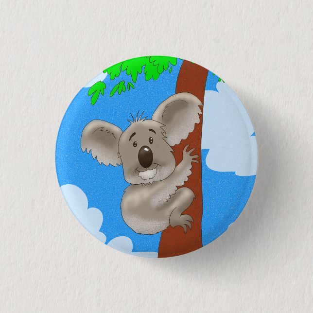 Cartoon Koala 1 Inch Round Button (Front)