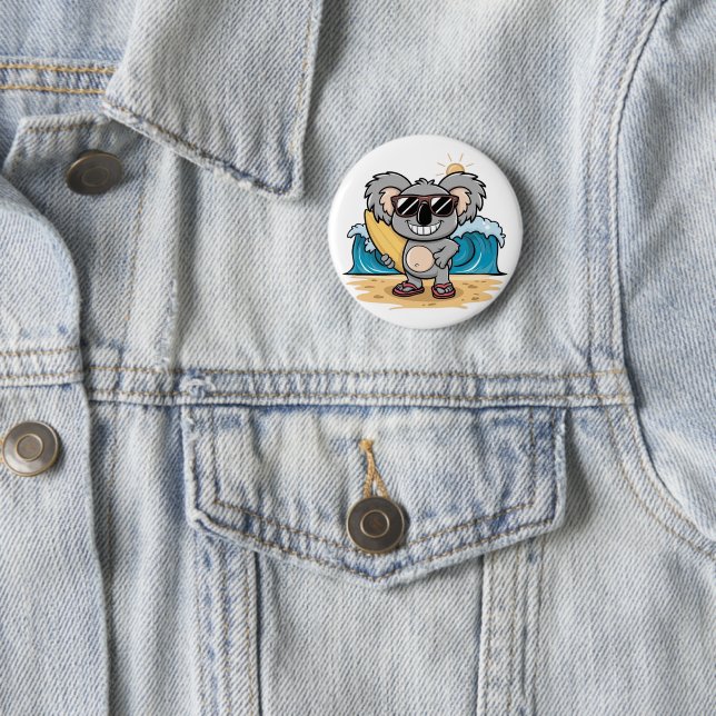Cartoon Koala 2 Inch Round Button (In Situ)