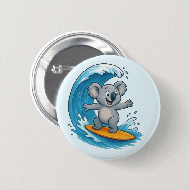 Cartoon Koala Bear 2 Inch Round Button (Front & Back)