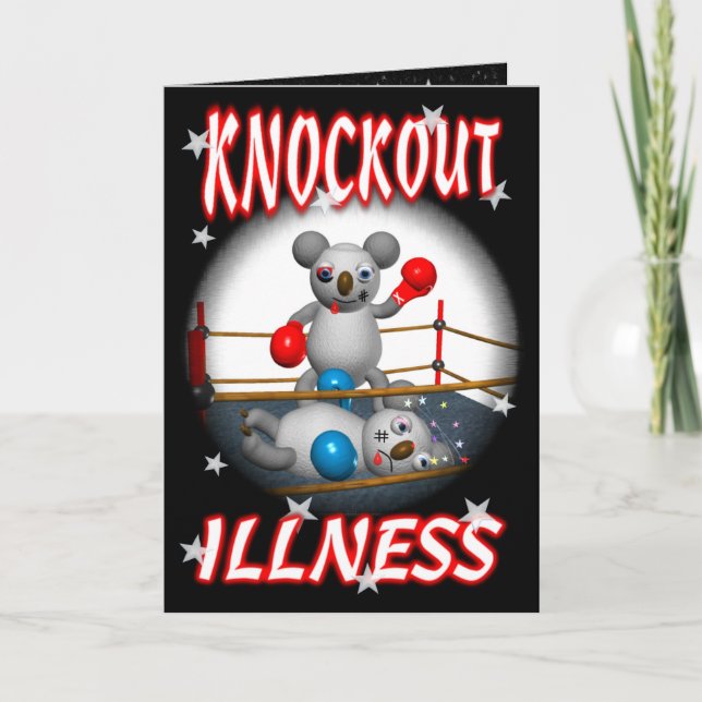 Cartoon Koala Boxer Get well card (Front)