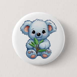 Cartoon koala illustration 2 inch round button