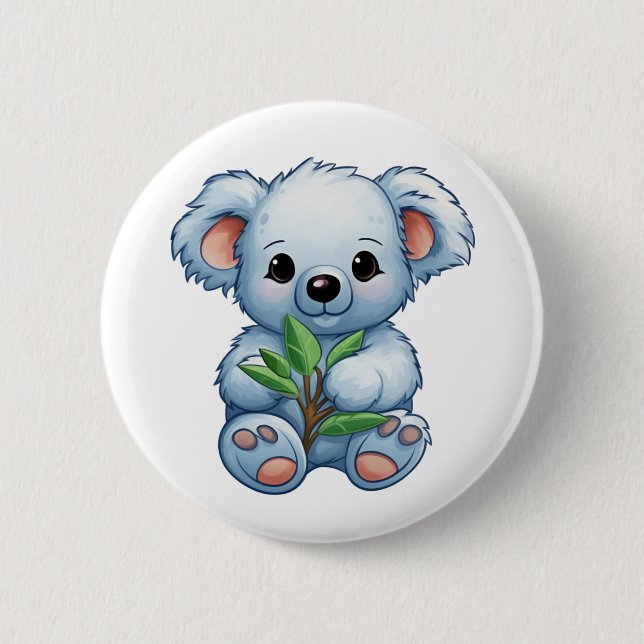 Cartoon koala illustration 2 inch round button (Front)