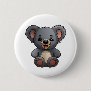 Cartoon koala illustration 2 inch round button