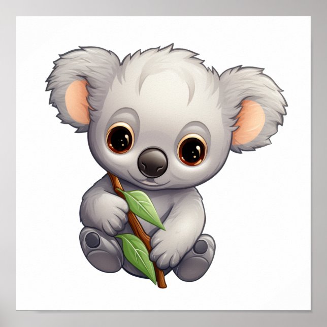 Cartoon koala illustration poster (Front)