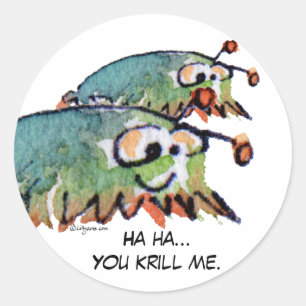 Cartoon Krill Funny Stickers - Customize Text
