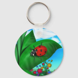 Cartoon Lady Bug Keychain