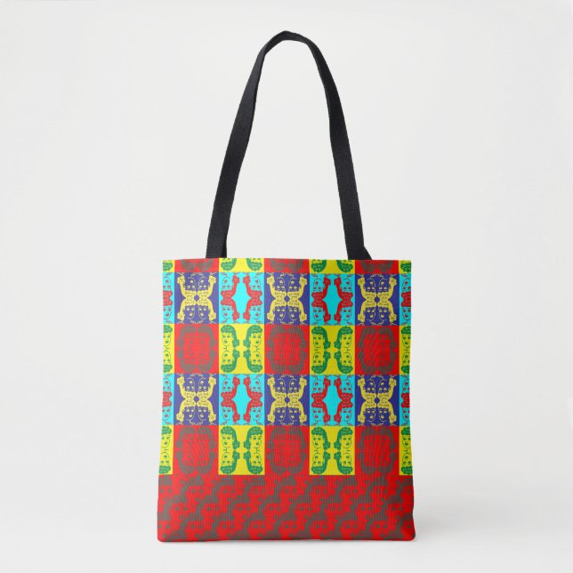 Cartoon Lady Pop Art Sac fourre-tout à motifs (Devant)
