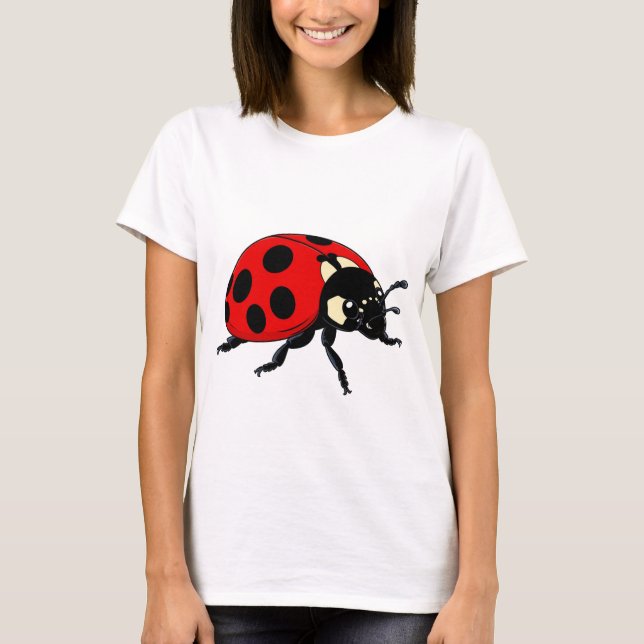 🐞 Cartoon Ladybug Glow 🌈 Cute Insect Character T-Shirt (Front)