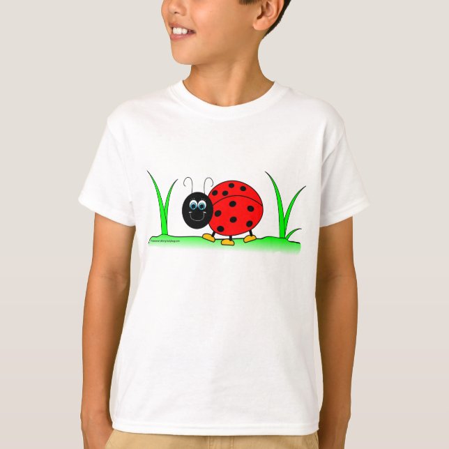 Cartoon Ladybug Kids T-Shirt (Front)