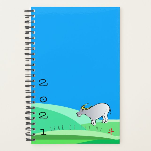Cartoon Landscape Ox Chinese New Year SPl Planner (Front)