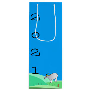 Cartoon Landscape Ox Chinese New Year Zodiac WGB Wine Gift Bag