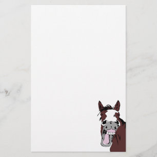 Cartoon Laughing Horse Fun Stationery