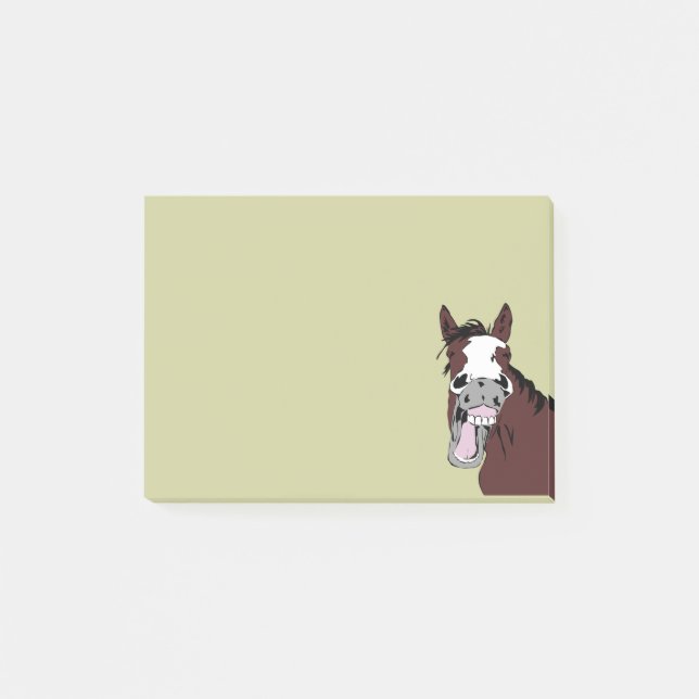 Cartoon Laughing Horse Humour  Fun Office Gift Post-it Notes (Front)